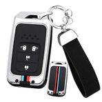 ontto Araba Anahtarı Kılıfı Honda Accord Civic CR-V CRV CRV Pilot Passport Insight EX EX-L Crider Metal Koruyucu Kılıf Anahtar Kılıfı Aksesuar Anahtar Kılıfı Anahtarlık 4 Tuş-A Gümüş