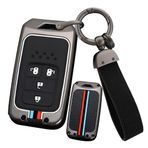 ontto Araba Anahtarı Kılıfı Honda Accord Civic CR-V CRV CRV Pilot Passport Insight EX EX-L Crider Metal Koruyucu Kılıf Anahtar Kılıfı Aksesuar Anahtar Kılıfı Anahtarlık 4 Tuş-A Siyah