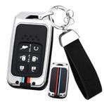 ontto Araba anahtarı kılıfı Honda Accord Civic CR-V CRV CRV Pilot Passport Insight EX EX-L Crider metal koruyucu kılıf anahtar kılıfı aksesuar anahtar kılıfı anahtarlık 6 tuşlu E gümüş