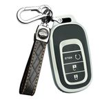 ontto Araba anahtarı kılıfı Honda Civic 11. Gen Accord Vezel Freed Pilot CRV RV3 RV4 2021 2022 2023 Anahtar kılıfı TPU Anahtar kılıfı Uzaktan kumanda Anahtarlık Aksesuar 3 Tuş-C Siyah
