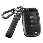 ontto Araba anahtarı kılıfı Kia K2 Rio Sorento Cerato Forte Picanto Stonic NIRO Morning Picanto Elantra Verna Sportage anahtar kılıfı anahtarlık anahtar kılıfı aksesuar - siyah
