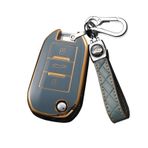 ontto Araba anahtarı kılıfı kılıf Citroen C4L Cactus C2 C5 C3 Peugeot 307 308 RCZ 508 408 2008 için uygundur Ople Corsa Zafira Combo uzaktan kumanda anahtarlık TPU anahtar kılıfı anahtar kılıfı -gri
