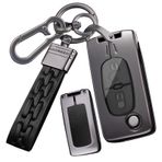 ontto Araba anahtarı kılıfı koruyucu kılıf anahtar kılıfı Citroen C1 C2 C3 C4 C5 DS3 DS4 Grand Picasso Berlingo Xsara ile uyumlu metal gövde anahtar kılıfı anahtarlık 2/3/4 tuşlu, C Siyah