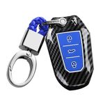 ontto Araba anahtarı kılıfı Peugeot 508 2008 3008 4008 5008 Citroen C4 C6 C3-XR Picasso DS3 için uygun Opel Mokka Corsa ABS koruyucu kılıf anahtar kılıfı anahtarlık anahtar kılıfı aksesuar A mavi