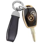 ontto Araba anahtarı kılıfı Renault Kangoo Dacia Scenic Megane Sandero Captur Twingo modu TPU koruyucu kılıf anahtar kılıfı anahtar kutusu anahtarlık anahtar kılıfı kapak 2 tuşlu siyah C