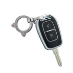 ontto Araba anahtarı kılıfı, Renault Kwid Traffic sembolü Dacia Sandero Logan Duster 2016 2018 için uygun, 2 tuşlu uzaktan kumanda, TPU anahtar kılıfı, anahtarlık, anahtar kılıfı, aksesuar, A siyah