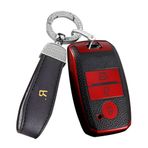 ontto Araba Anahtarlık Kapağı Anahtarlık Kia Rio Rio5 Sportage Ceed Cerato K3 KX3 K4 K5 Cerato Sorento Optima Anahtar Kılıfı Akıllı Anahtar Kabuk Tutucu Çanta Anahtarlık Koruyucu Aksesuarlar Kırmızı
