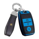 ontto Araba Anahtarlık Kapağı Anahtarlık Kia Rio Rio5 Sportage Ceed Cerato K3 KX3 K4 K5 Cerato Sorento Optima Anahtar Kılıfı Akıllı Anahtar Kabuk Tutucu Çanta Anahtarlık Koruyucu Aksesuarlar Mavi