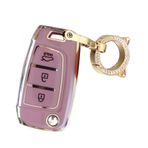 ontto Araba Anahtarlık Kapağı Hyundai Elantra Solaris I30 I30n I35 I40 Tucson Kona Genesis Accent Santa Fe 2017-2020 Flip Key Shell Tutucu Çanta Anahtarlık Anahtarlık Koruyucu Aksesuarlar Açık Mor B
