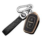 ontto Araba anahtarlık kapağı Renault kwid için Fit Sembol Trafik Sandero Dacia Sandero Logan Duster 2 düğmeler Akıllı Anahtar kılıfı TPU Anahtar Kabuk Anahtarlık Anahtarlık Aksesuarları Siyah