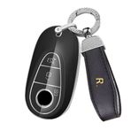 ontto Araba Anahtarlık Kapak Anahtarlık Fit Mercedes Benz C S Class W223 S450L C260L C200 S500L EQS450 EQS500 EQS450 Akıllı Anahtar Kılıf Kabuk Tutucu Çanta Anahtarlık Dekoratif Aksesuarlar Siyah C