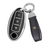 ontto Araba Anahtarlık Kapak Anahtarlık Nissan 350Z Qashqai J10 J11 X-Trail t31 t32 Kicks Tiida Pathfinder Murano Note Juke Anahtar Kılıfı Tutucu Çanta Anahtarlık Dekoratif Aksesuarlar Siyah C