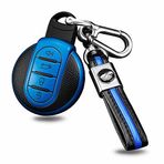 ontto Araç anahtarı kılıfı anahtar kılıfı BMW Mini Cooper S D One Clubman Countryman F56 F54 F55 F56 F57 F60 için uygun uzaktan kumanda anahtarlık TPU anahtar kılıfı aksesuar 4 tuşlu mavi