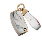 ontto Batik TPU Araba Anahtarlık Kılıfı Ford Focus Fiesta Mondeo Galaxy C-Max S-Max B-Max EcoSport Flip Anahtar Kılıfı Anahtarlık Akıllı Anahtar Tutucu Anahtar Kabuk Çanta Koruyucu Aksesuarlar Gri