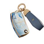 ontto Batik TPU Araba Anahtarlık Kılıfı Ford Focus Fiesta Mondeo Galaxy C-Max S-Max B-Max EcoSport Flip Anahtar Kılıfı Anahtarlık Akıllı Anahtar Tutucu Anahtar Kabuk Çanta Koruyucu Aksesuarlar Mavi