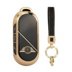 ontto Bling Araba Anahtarı Kılıfı Gövde Anahtar Kılıfı Anahtarlık TPU Koruyucu Kılıf BMW Mini Countryman Cooper One 2023 2024 2025 için Uygun Anahtar Kılıfı Araba Aksesuarı 4 Tuş-B Siyah