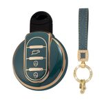 ontto Bling araba anahtarı kılıfı gövde anahtar kılıfı anahtarlık TPU koruyucu kılıf Mini One Cooper Clubman Countryman F54 F55 F56 F57 R56 2015-2022 için uygundur Anahtar kılıfı Araba aksesuarı-B Gri