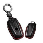 ontto BMW 1 2 3 4 5 6 serisi için araba anahtarlık kapak Fit F10 F12 F20 F25 F30 X3 X4 M3 M4 M5 3GT 5GT deri akıllı anahtarlık kabuk çanta aksesuarları siyah