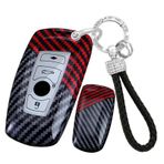 ontto BMW araç anahtarı kılıfı 1 serisi 3 serisi 4 serisi 5 serisi 6 serisi F10 F12 F20 F25 F30 X3 X4 M3 M4 M5 3GT 5GT için anahtar kılıfı PC karbon fiber anahtar kılıfı kılıf anahtarlık 4 tuşlu siyah