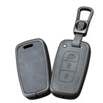 ontto Çinko Alaşım Araba Anahtarı Kılıf Kapak Fit Hyundai Solaris HB20 Veloster SR IX35 Accent Elantra i30 KIA RIO Forte K2 K3 K5 3 düğmeler Uzaktan Deri Anahtarlık Anahtarlık Aksesuarları, Kare