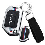 ontto Çinko alaşım araba anahtarlık kapak durumda Fit Jeep Wrangler JL JLU gladyatör JT Rubicon Sahara 2018-2022 Flip Key Shell anahtarlık tutucu çanta anahtarlık koruyucu aksesuarları 3 düğme gümüş