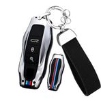 ontto Çinko alaşım Araba anahtarlık kapak durumda Fit Porsche 718 Cayenne Panamera 911 Macan Taycan Cayman Boxster anahtarlık Silikon Anahtar Kabuk Tutucu çanta anahtarlık Aksesuarları 3 düğme Gümüş