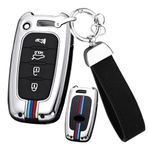ontto Çinko alaşım araba anahtarlık kapak Fit Hyundai Genesis Coupe Sonata ix35 KIA Forte Sportage K2 K5 anahtarlık uzaktan anahtar durumda kabuk tutucu çanta anahtarlık aksesuarları 4 düğme gümüş