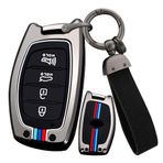ontto Çinko Alaşım Araba Anahtarlık Kapak Fit Hyundai Tucson Santa Fe Rena Sonata Elantra Creta Ix35 I10 I30 I40 Solaris Accent Anahtarlık Uzaktan Anahtar Kutusu Kabuk Tutucu Anahtarlık Aksesuarları 4