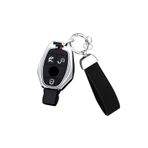 ontto Çinko Alaşım Araba Anahtarlık Kapak kılıf Fit Mercedes Benz C E B A R Sınıfı GLA GLS GLK GLC CLA W204 W205 W212 W463 W176 Anahtarlık Silikon Anahtar Kabuk Tutucu Çanta Anahtarlık Aksesuarları 3