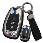 ontto Çinko Alaşımlı Araba Anahtarlık Kapak Kılıfı Hyundai Creta I40 I20 IX25 IX35 IX45 I10 I30 HB20 Santa Fe Tucson Accent 2021 Flip Key Shell Anahtarlık Tutucu Çanta Anahtarlık Aksesuarları 3 Düğme
