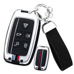 ontto Çinko Alaşımlı Araba Anahtarlık Kılıfı Land Rover Discovery Evoque LR4 için Fit Range Rover Sport Jaguar XE XF F-Pace Anahtarlık Silikon Anahtar Kabuk Tutucu Çanta Anahtarlık Aksesuarları Gümüş