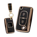 ontto Citroen C1 C2 C3 C4 C5 Picasso C8 araç anahtarı kılıfı kılıf tutucu anahtar kılıfı TPU anahtar kutusu Peugeot 107 206 207 307 308 406 407 607 3008 anahtarlık 2 tuşlu siyah