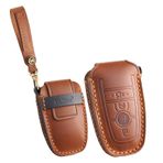 ontto Deri Araba Anahtarı Kılıfı Anahtar Kılıfı Anahtar Çantası Koruyucu Kılıf Anahtarlık Ford Mondeo Fusion Mustang Explorer Focus F150 F250 F350 Escape Lincoln 4 tuşlu aksesuar C kahverengi