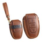ontto Deri Araba Anahtarı Kılıfı Anahtar Kılıfı Anahtar Çantası Koruyucu Kılıf Anahtarlık Peugeot e208 208 3008 308 SW GT 5008 2008 Citroen C4 C5 Berlingo Anahtarsız 3 Tuşlu Aksesuarlar Kahverengi