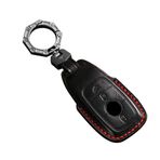 ontto Deri araba anahtarı kılıfı anahtar kılıfı anahtar kılıfı anahtar kılıfı Mercedes Benz A C E S G sınıfı GLC CLE CLA GLB GLS W177 W205 X167 AMG anahtarlık aksesuarı 3 tuşlu siyah