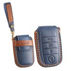ontto Deri araba anahtarı kılıfı anahtar kılıfı anahtar kılıfı koruyucu kılıf anahtarlık Kia Sportage Cerato Optima K2 K3 K4 K5 Rio Picanto Soul Sorento Sedona için uygun aksesuar 4 tuş mavi