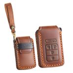ontto Deri Araba Anahtarı Kılıfı Kapak Anahtar Kılıfı Anahtar Çantası Koruyucu Kılıf Anahtarlık Honda Accord Civic CRV Pilot Ridgeline Odyssey JED Passport Aksesuarları 5 Tuş-B Kahverengi
