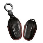 ontto Deri araba anahtarlık kapak Fit Peugeot 308 408 508 2008 3008 4008 5008 Citroen C4 C4L C6 C3-XR Picasso DS3 DS4 DS5 akıllı deri anahtarlık anahtarlık anahtar kabuk tutucu çanta keychian, Siyah,
