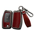 ontto Ford Focus 2 MK2 Fiesta Mondeo Galaxy Falcon Territory Ecosport Kuga Escape B-Max C-Max Flip Anahtar kılıfı Anahtarlık Akıllı Anahtar Kabuk Tutucu Anahtarlık Aksesuarları Kırmızı B