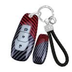 ontto Ford Focus 3 4 ST Mondeo 5 MK5 Mustang F-150 Explorer Edge Fiesta Kuga MK3 3 düğme anahtar kılıfı kabuk kutusu anahtarlık anahtarlık anahtarlık aksesuarları, B-Siyah Kırmızı, 3 buttons