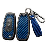 ontto Ford Fusion Fiesta Mondeo Everest Ranger Ecosport Kuga F150 Focus 2 3 Figo Puma Flip Anahtar kılıfı Akıllı Anahtar Kabuk Tutucu Anahtarlık Aksesuarları Mavi B