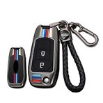 ontto Ford Ranger C-Max S-Max Focus Galaxy Mondeo Transit Tourneo için Metal Araba Anahtarlık Kılıfı Özel Ranger Flip Anahtar kılıfı Anahtarlık Anahtar Kabuk Tutucu Anahtarlık Aksesuarları 2 Düğme