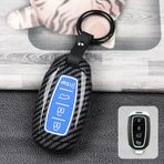 ontto Hyundai Palisade Accent Santa Fe Veloster Kona Electric Nexo Elantra GT i30 Akıllı Anahtar Kılıfı Anahtarlık Aksesuarları 3 Düğmeli Anahtar Tutucu Anahtarlık Karbon Mavi
