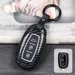 ontto Hyundai Palisade Accent Santa Fe Veloster Kona Electric Nexo Elantra GT i30 Akıllı Anahtar Kılıfı Anahtarlık Aksesuarları 3 Düğmeli Anahtarlık Anahtarlık Karbon Siyah