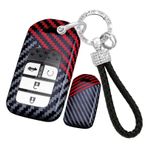 ontto Karbon desen anahtarlık durumda araba anahtarı kapağı Fit Honda araba aksesuarları Civic Accord Pilot CRV HRV CRZ Fit Odyssey, Type-b-Anahtarlık Kırmızı
