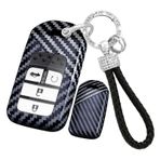 ontto Karbon desen anahtarlık durumda araba anahtarı kapağı Fit Honda araba aksesuarları Civic Accord Pilot CRV HRV CRZ Fit Odyssey, Type-b-Anahtarlık Siyah