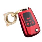 ontto Katlanır anahtar kılıfı Chevrolet Cruze Aveo Trax Malibu Captiva Opel Astra J Corsa Insignia Mokka araba anahtarı kılıfı kapak TPU silikon koruyucu kılıf anahtarlık aksesuar A pembe