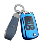 ontto Katlanır anahtar kılıfı Chevrolet Cruze Aveo Trax Malibu Captiva Opel Astra J Corsa Insignia Mokka araba anahtarı kılıfı kapak TPU silikon koruyucu kılıf anahtarlık aksesuar-B mavi