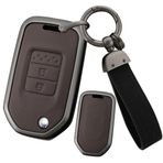 ontto Katlanır araba anahtarı kılıfı Honda Civic Accord City Odyssey CR-V XR-V HR-V Vezel Jade Jazz Crider uzaktan kumanda çinko alaşım deri koruyucu kılıf anahtar kılıfı aksesuar 2 tuş-B kahverengi