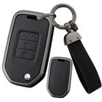 ontto Katlanır araba anahtarı kılıfı Honda Civic Accord City Odyssey CR-V XR-V HR-V Vezel Jade Jazz Crider uzaktan kumanda çinko alaşım deri koruyucu kılıf anahtar kılıfı aksesuar 2 tuş-B siyah